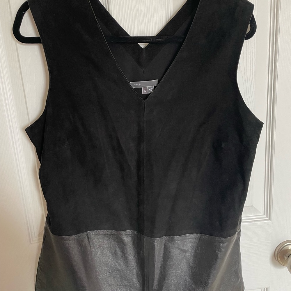 Vince Leather Peplum Top